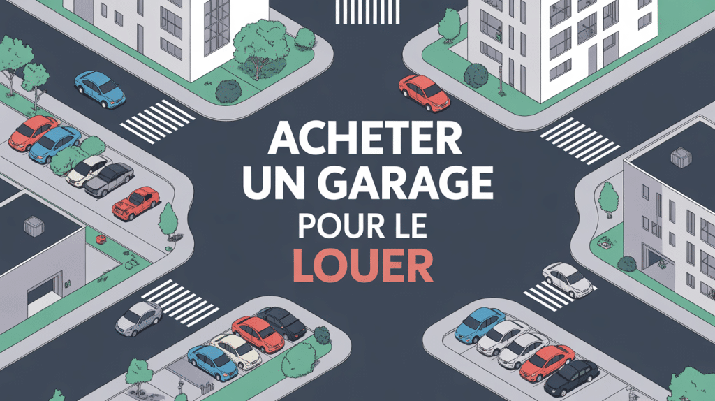Acheter un garage et le louer, vue aerienne de quartier urbain avec parkings