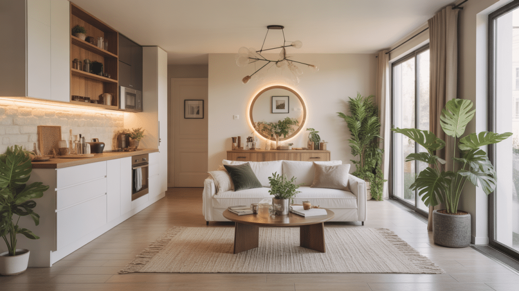 aménagement petite maison 50m2 intérieur moderne lumineux