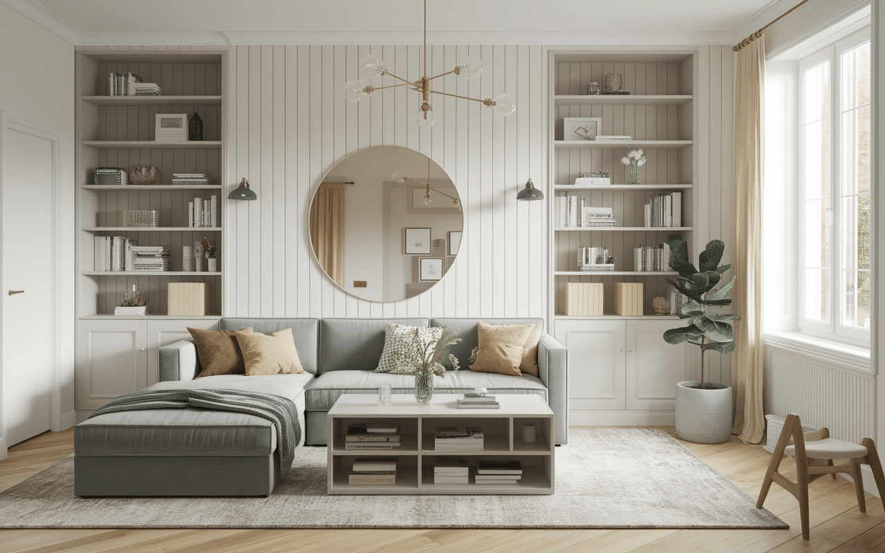 aménagement petite maison 50m2 salon multifonction lumière naturelle