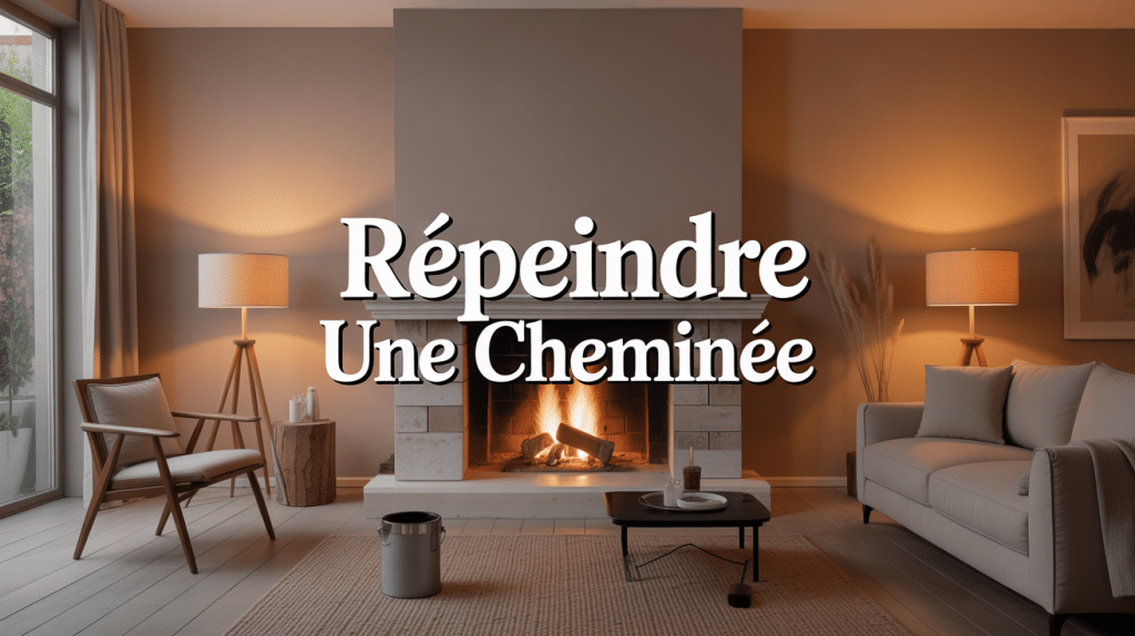 Cheminée repeinte modernisée dans un salon lumineux