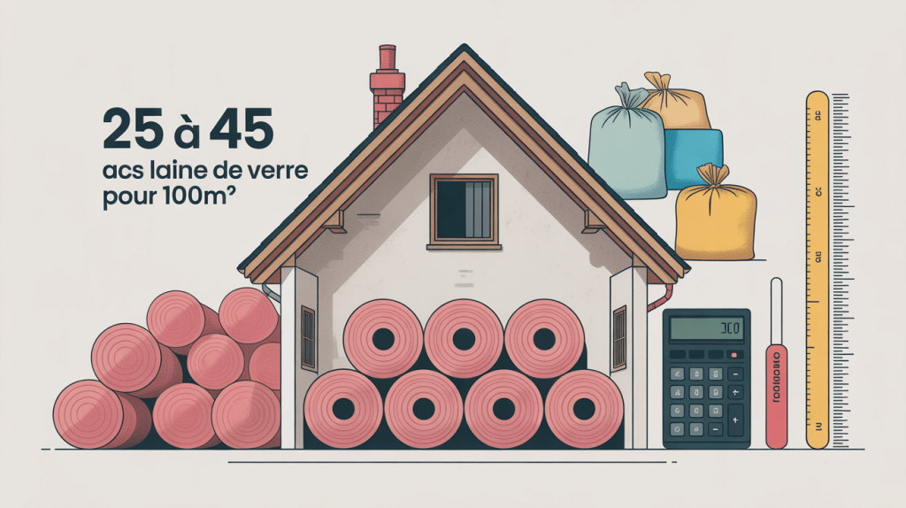 Combien de sac de laine de verre pour 100m2 vue coupe maison rouleaux sacs
