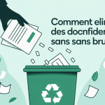 Comment détruire des papiers sans les brûler illustration verte recyclage