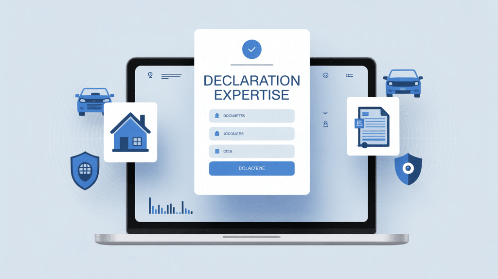 Formulaire en ligne declarationexpertise.fr sur ordinateur