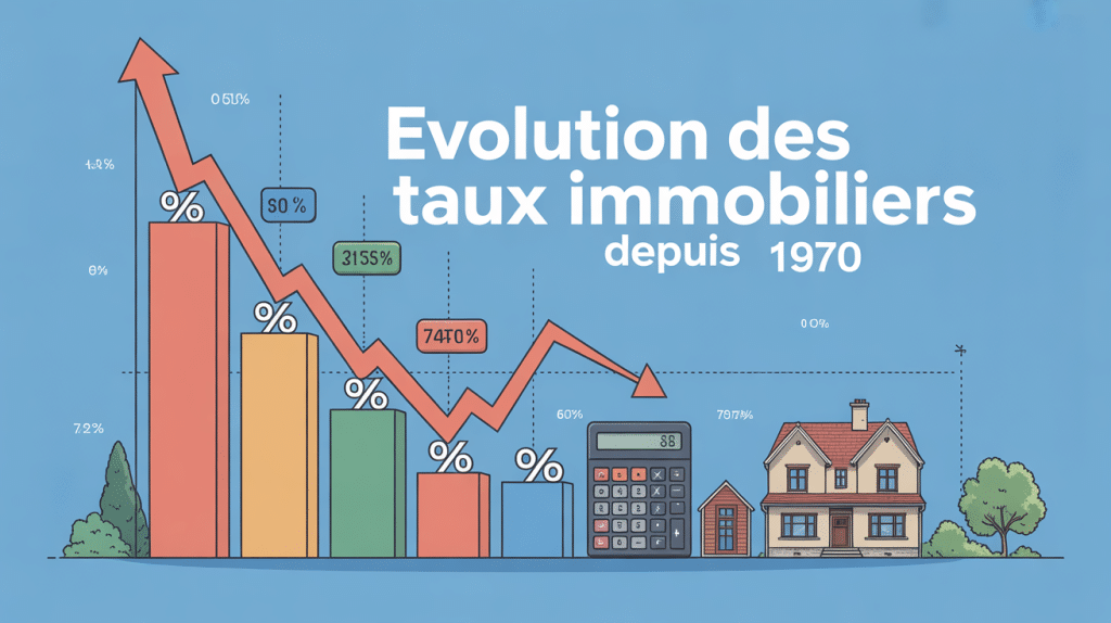 Graphique historique taux immobilier 1970 France