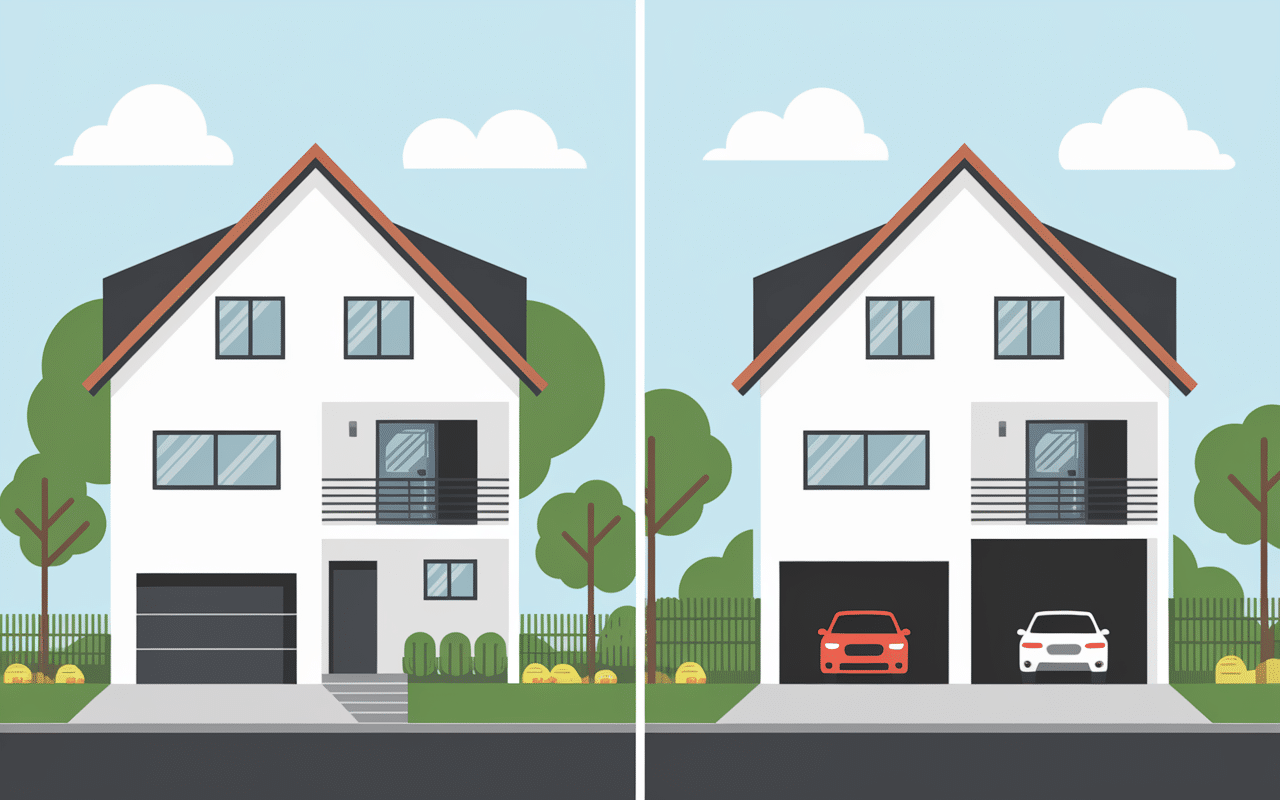 Comparatif maison avec garage en sous sol et traditionnel
