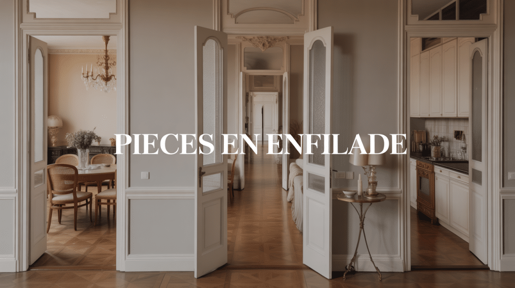 vue appartement pièces en enfilade classique lumière naturelle