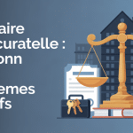 Balance justice et clés symbole problème locataire sous curatelle
