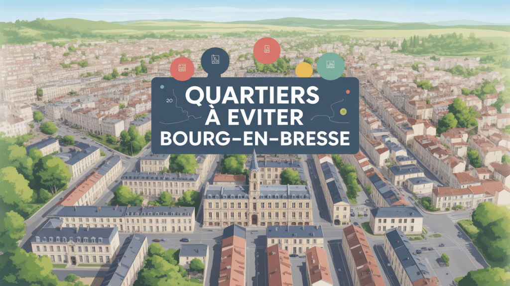 Vue aérienne quartier à éviter Bourg-en-Bresse carte contrastée