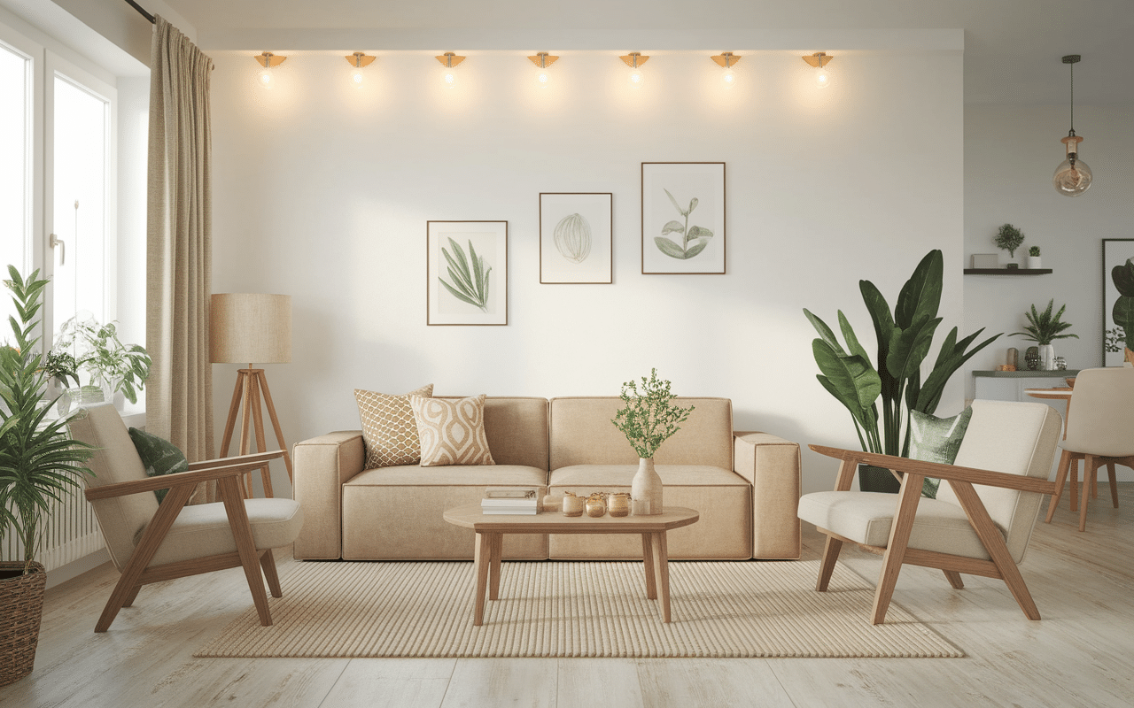 Spot en bois clair plafond ambiance cosy
