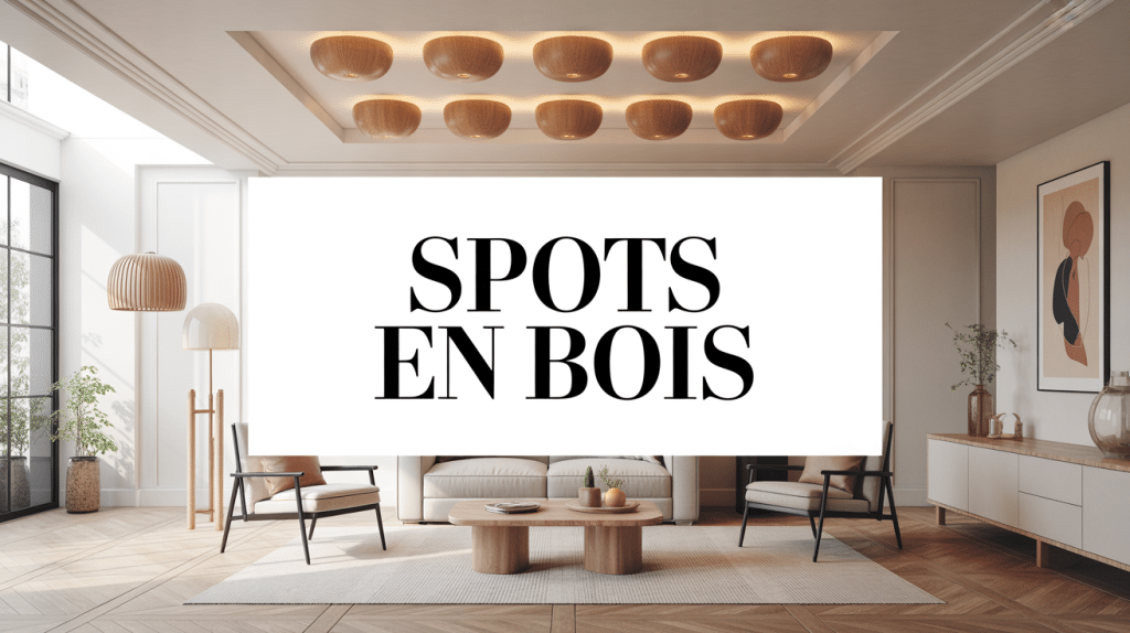 Spot en bois encastré plafond salon moderne