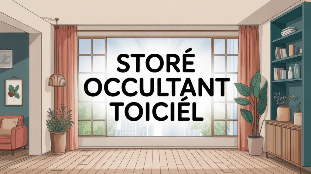 Fenêtre avec store occultant Toiciel baissé lumière douce