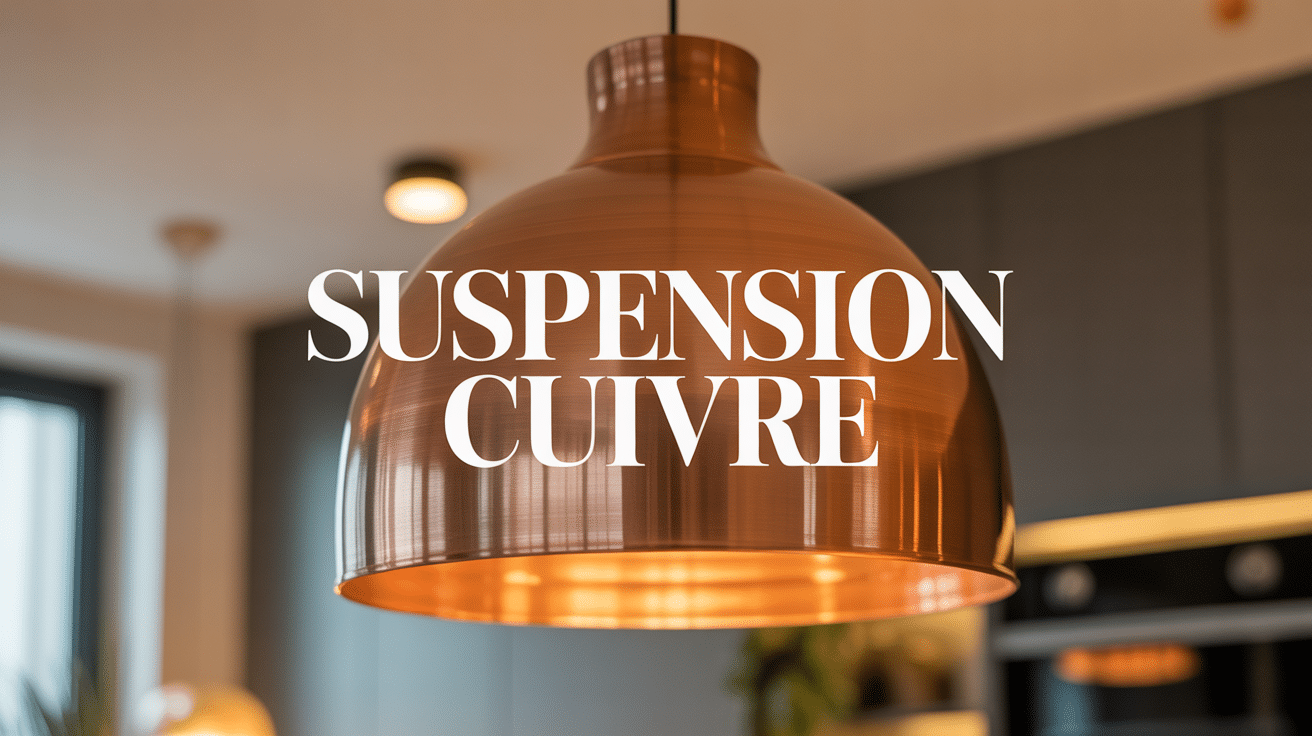 Suspension cuivre élégante dans un intérieur moderne