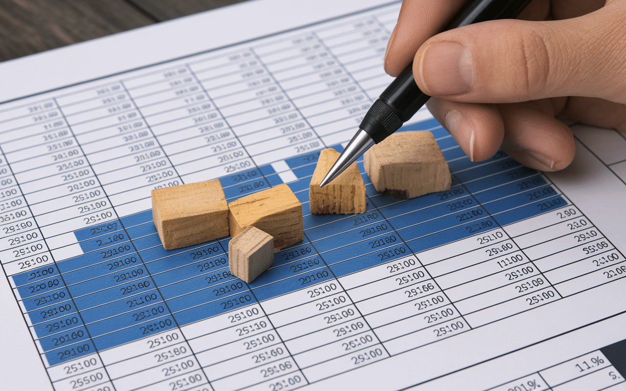 Détail tableau excel chiffrage travaux gratuit avec icônes