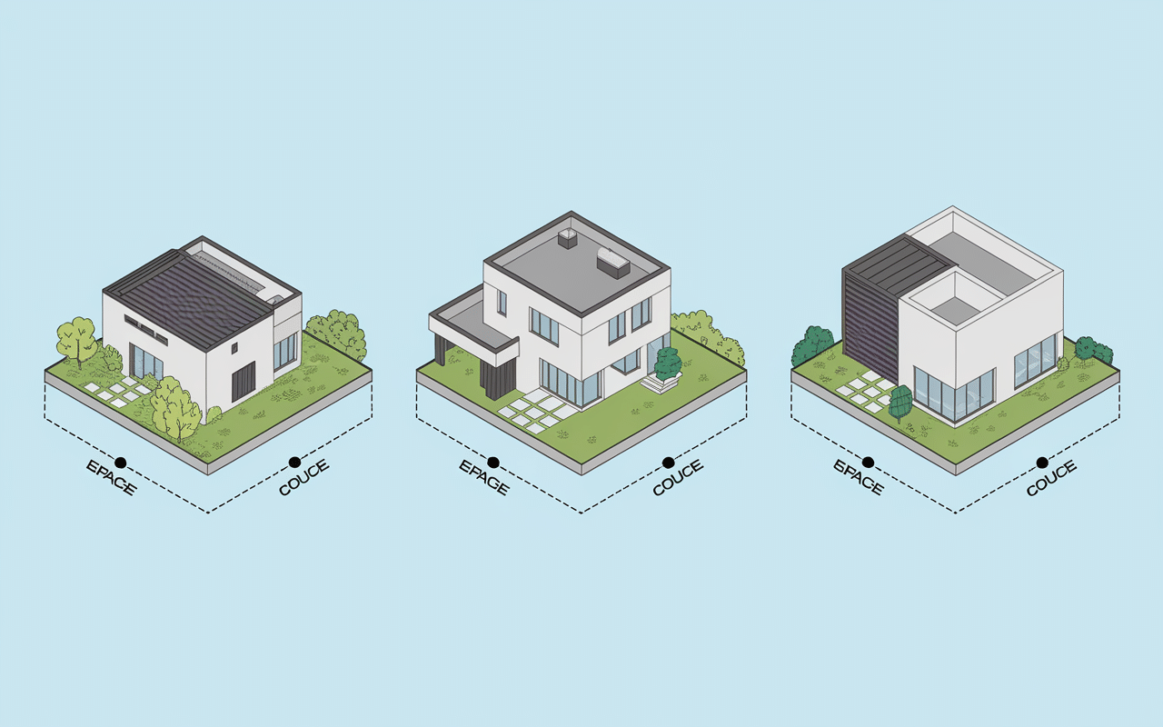 Maisons possibles sur terrain 200m2 illustrées