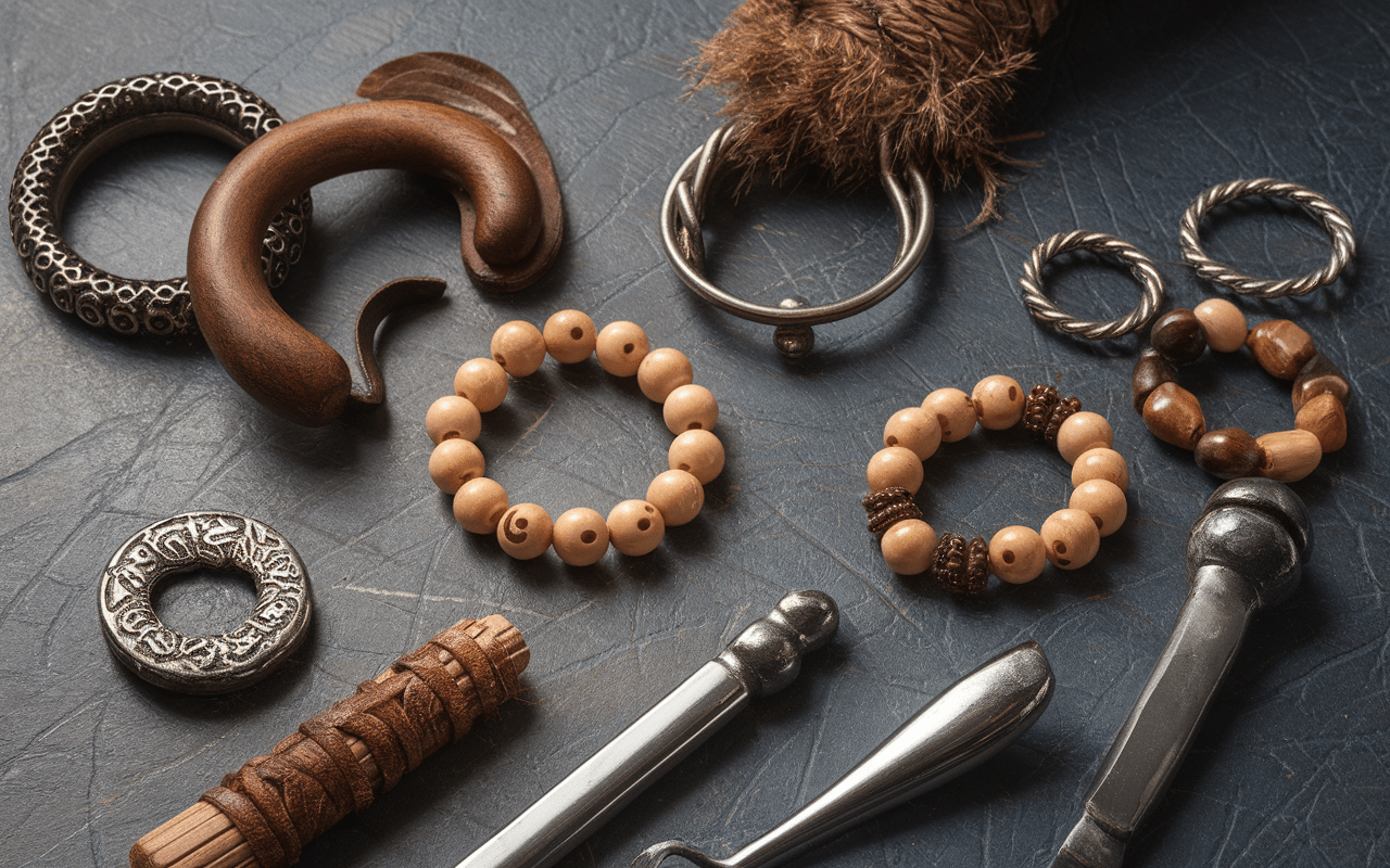 Accessoires cheveux viking femme anneaux perles