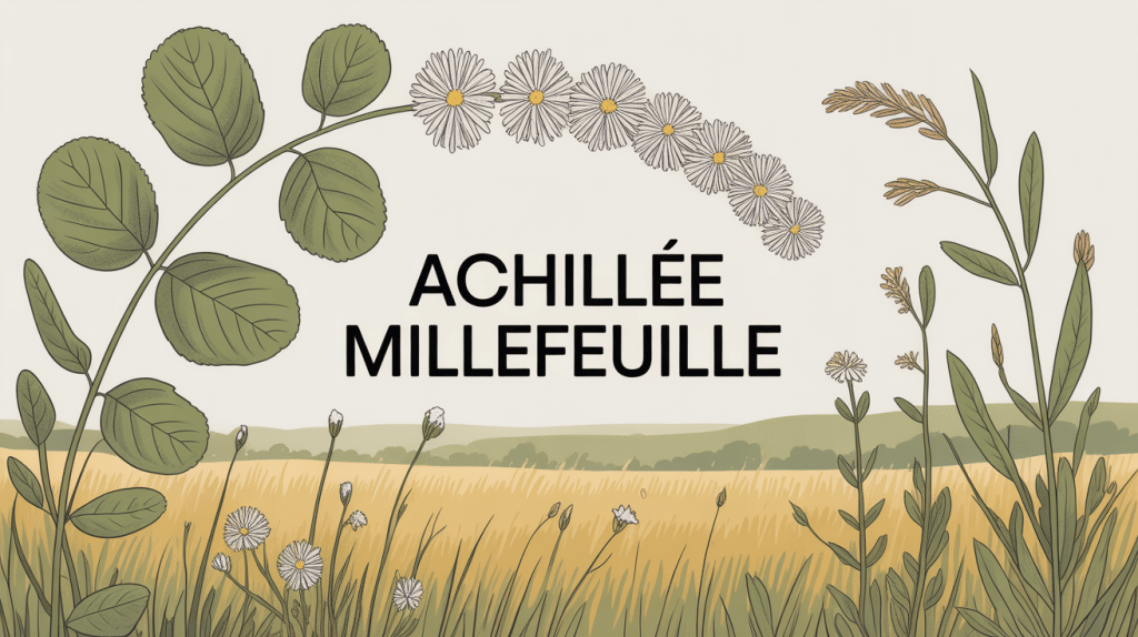 Illustration d'achillée millefeuille confusion en prairie
