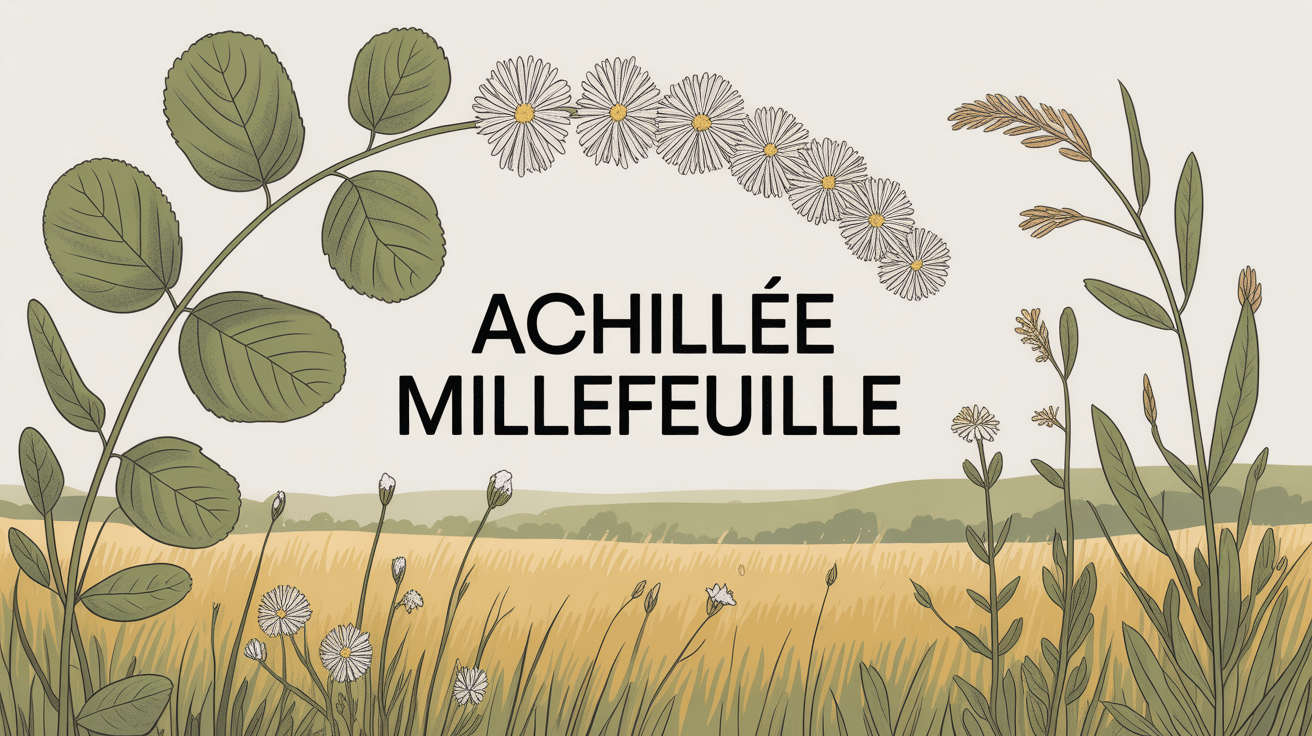 Illustration d'achillée millefeuille confusion en prairie