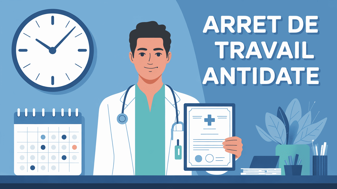 arret de travail antidaté illustration bureau medical