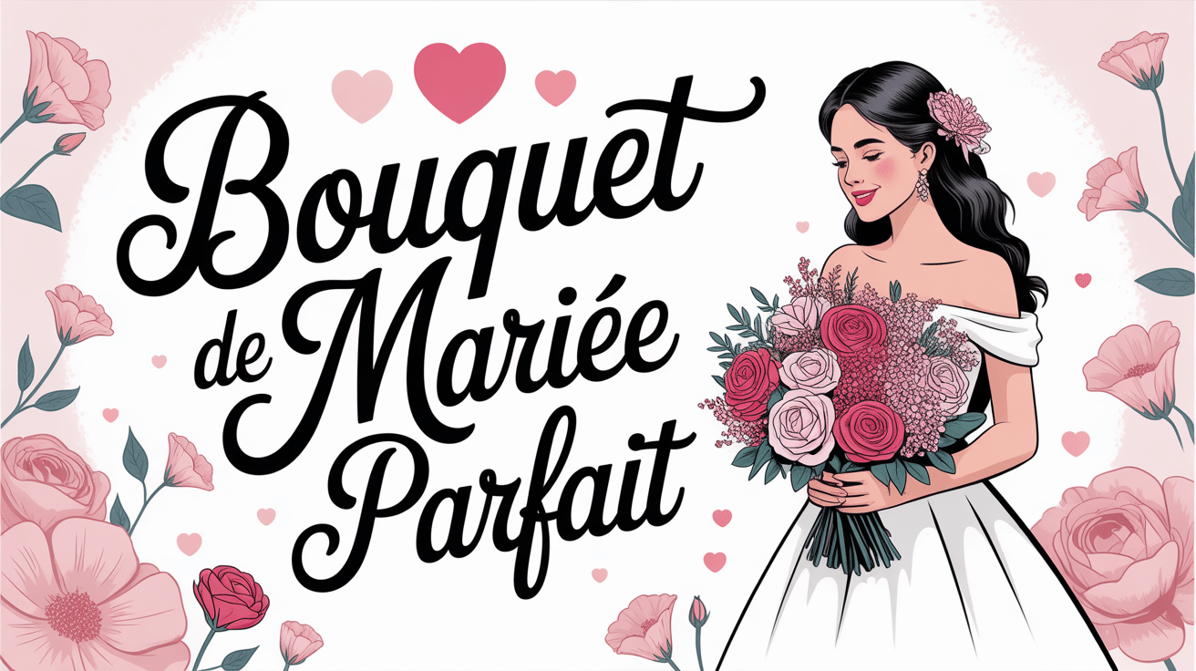 Mariée robe blanche avec bouquet mariée fleurs colorées