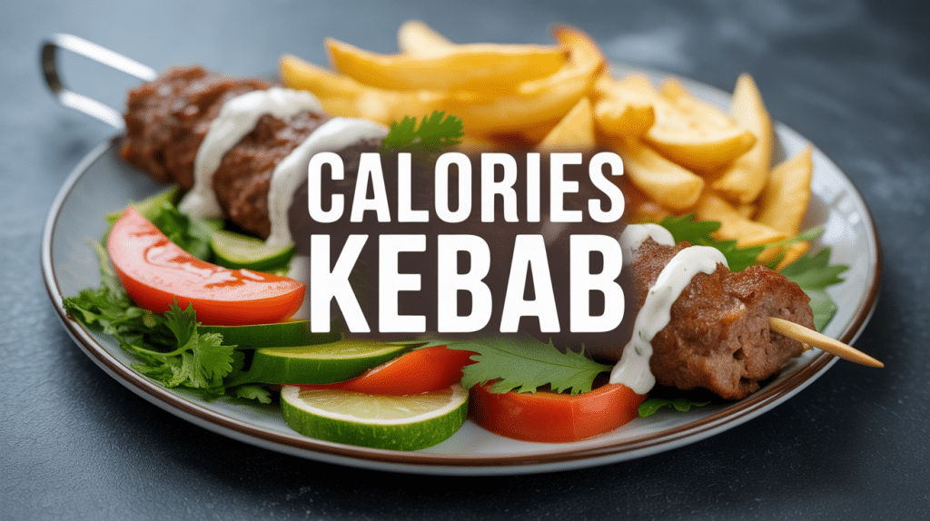 Calorie kebab sur assiette avec frites et sauce