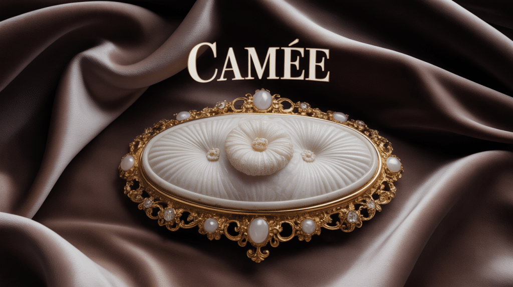 Camée antique en relief sur broche dorée