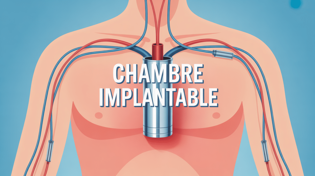 Illustration d'une chambre implantable sous la peau