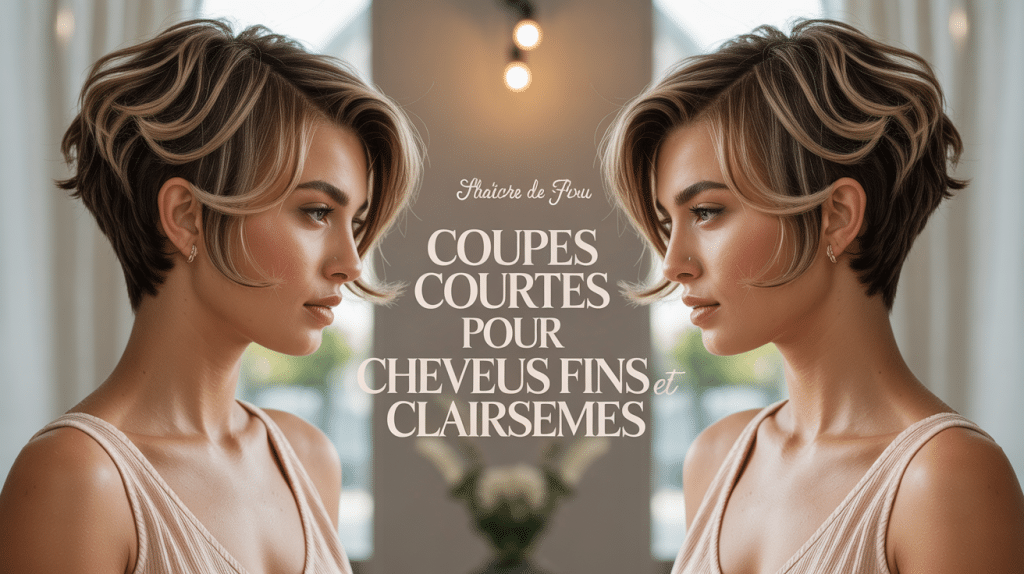Femme profil coupe courte cheveux fins et clairsemés volumineuse