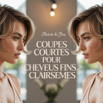 Femme profil coupe courte cheveux fins et clairsemés volumineuse