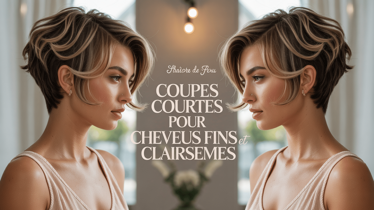 Femme profil coupe courte cheveux fins et clairsemés volumineuse
