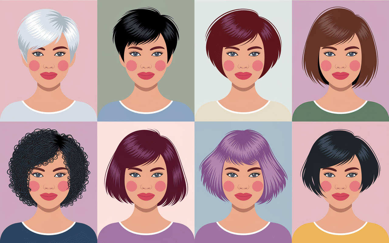 Différentes coupes courtes cheveux fins et clairsemés avec volume