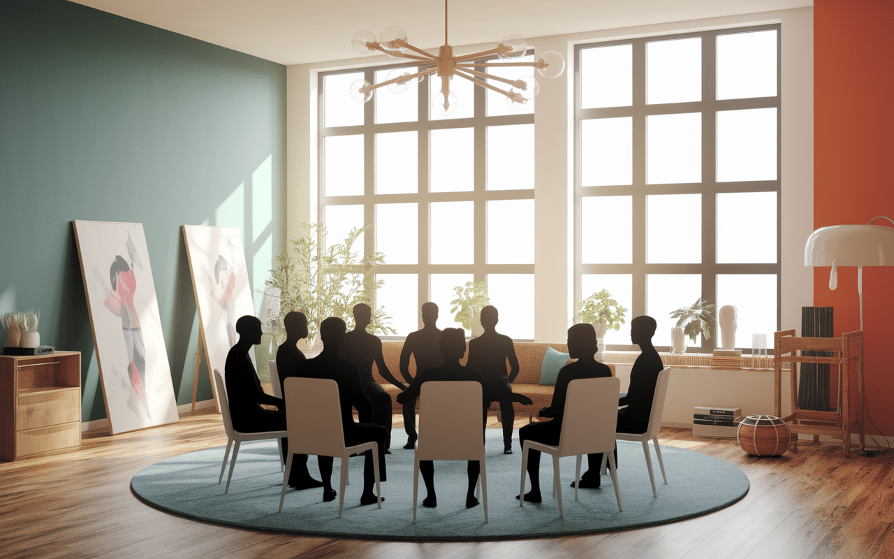 Groupe thérapie activité lumière naturelle depression maison de repos