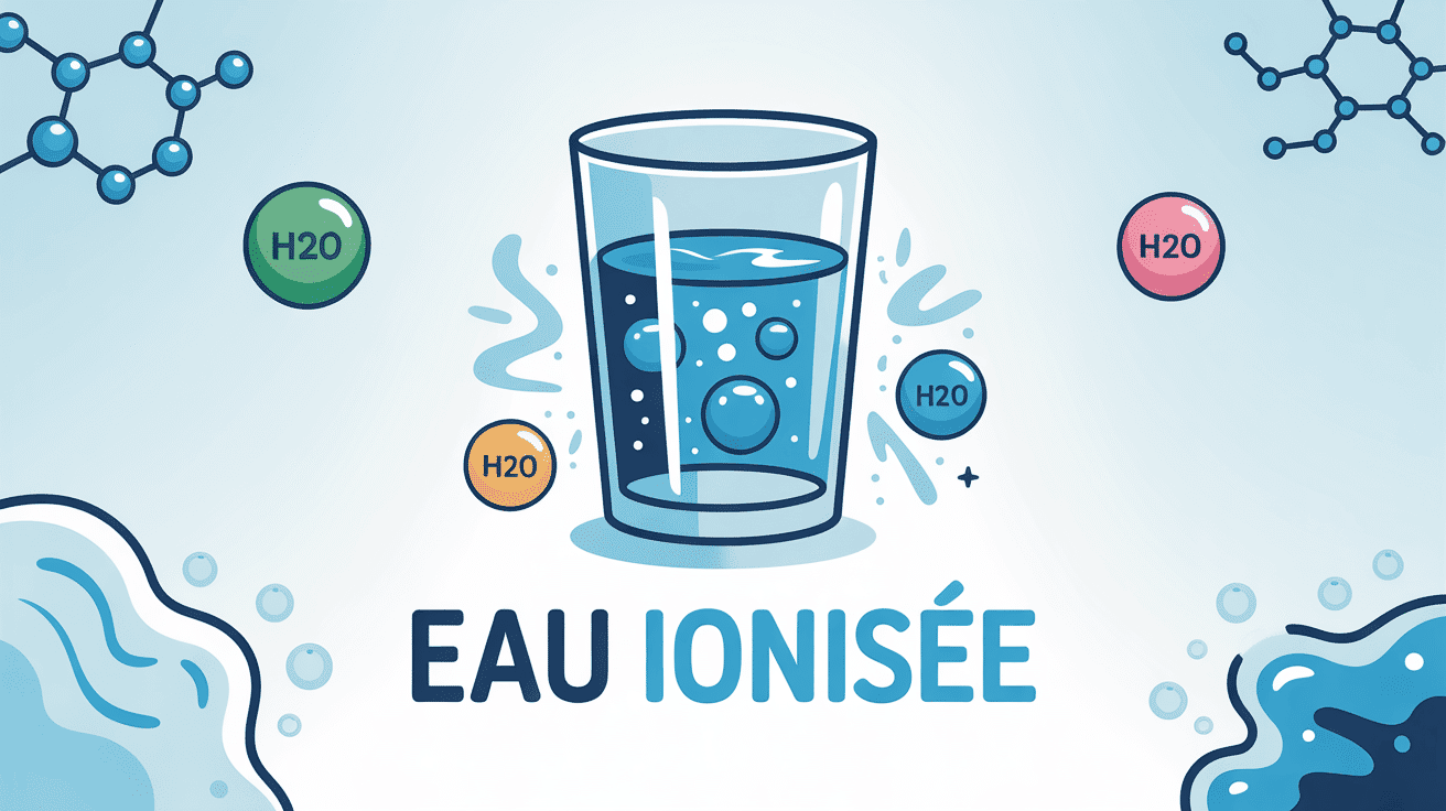 verre d'eau ionisée appareil électrolyse molécules