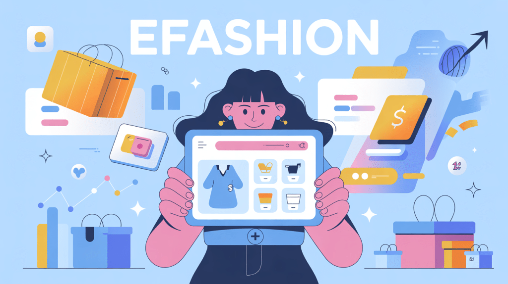 efashion shopping en ligne illustration moderne