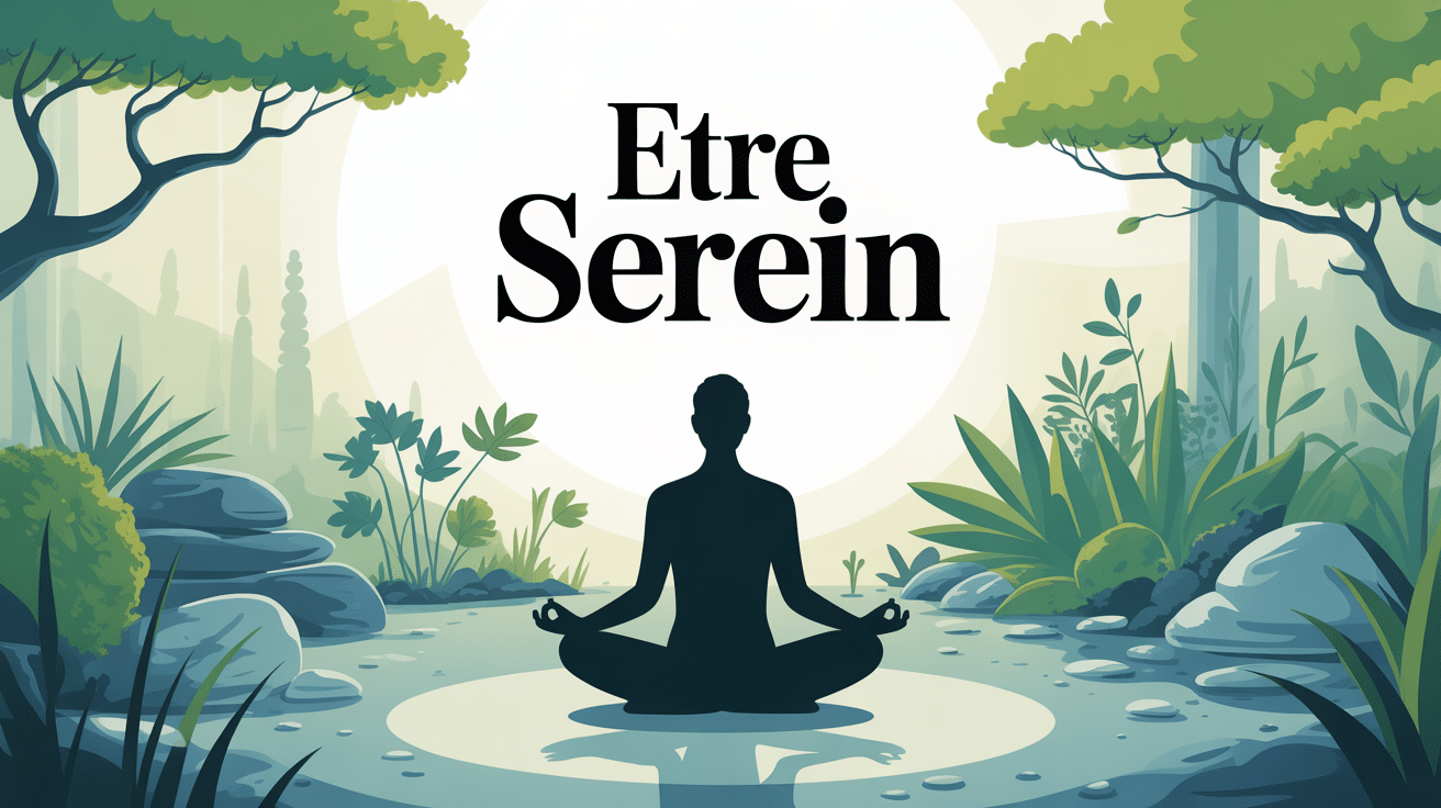 être serein lors d'une méditation dans jardin zen