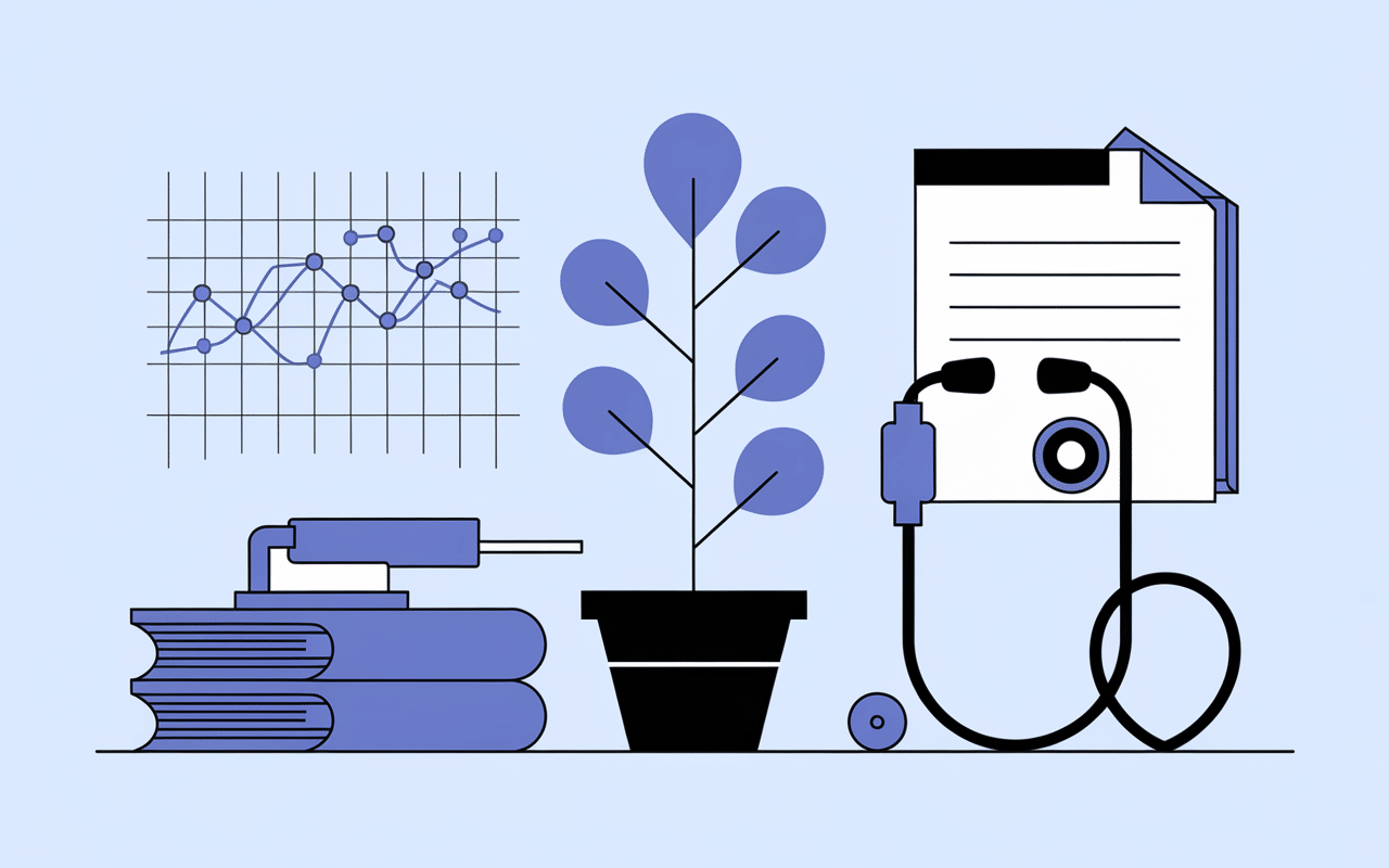 Études sur harpagophytum et hypertension, graphiques et plante