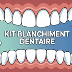 Dents blanches avec kit blanchiment dentaire produits