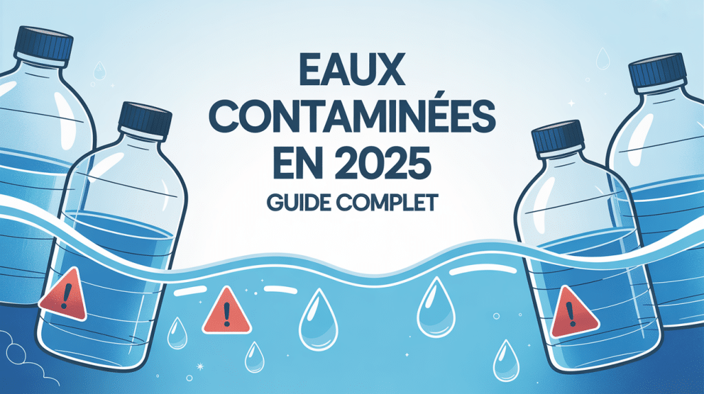 Illustration liste eau en bouteille contaminée 2024