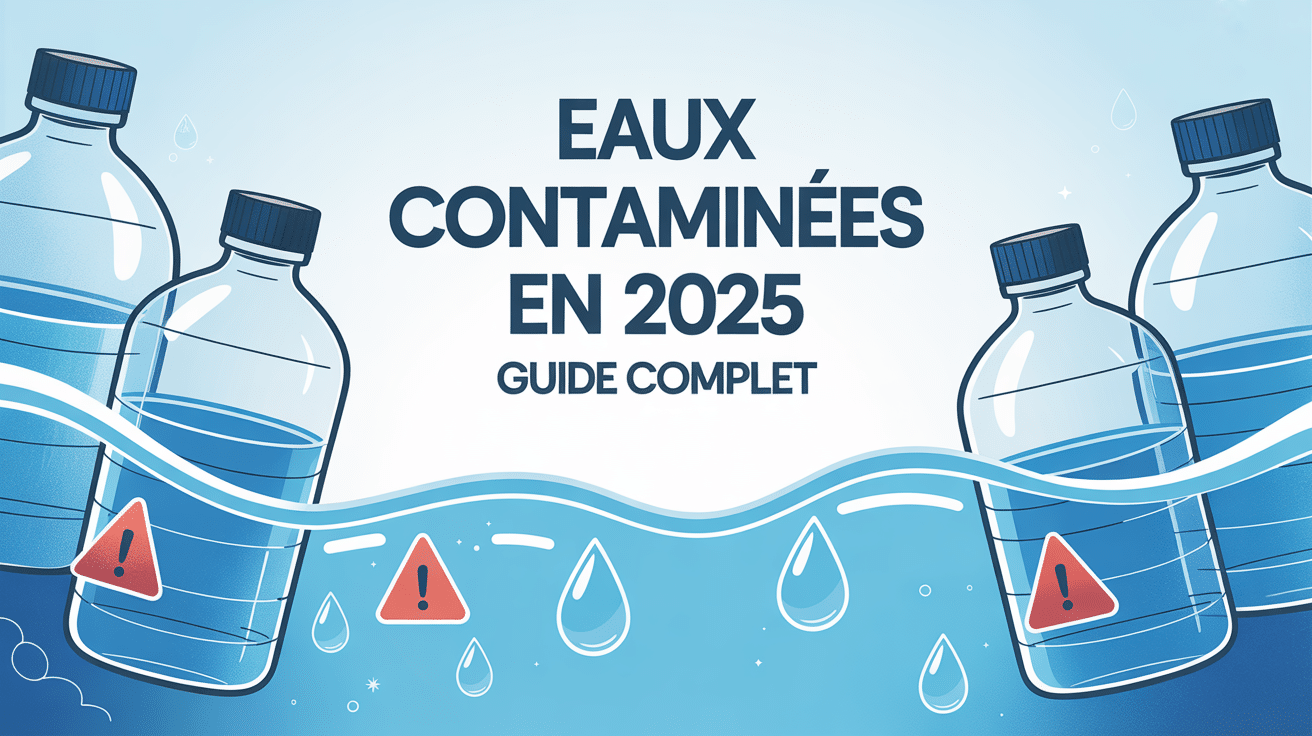 Illustration liste eau en bouteille contaminée 2024