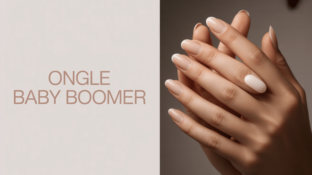 Ongle baby boomer mains élégantes dégradé rose blanc
