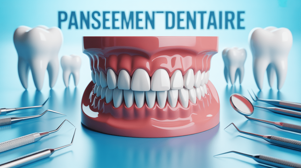 gros plan pansement dentaire instruments stylisés