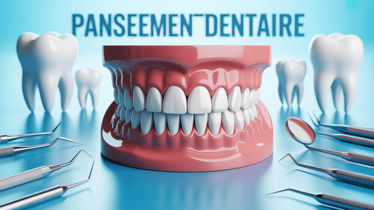 gros plan pansement dentaire instruments stylisés