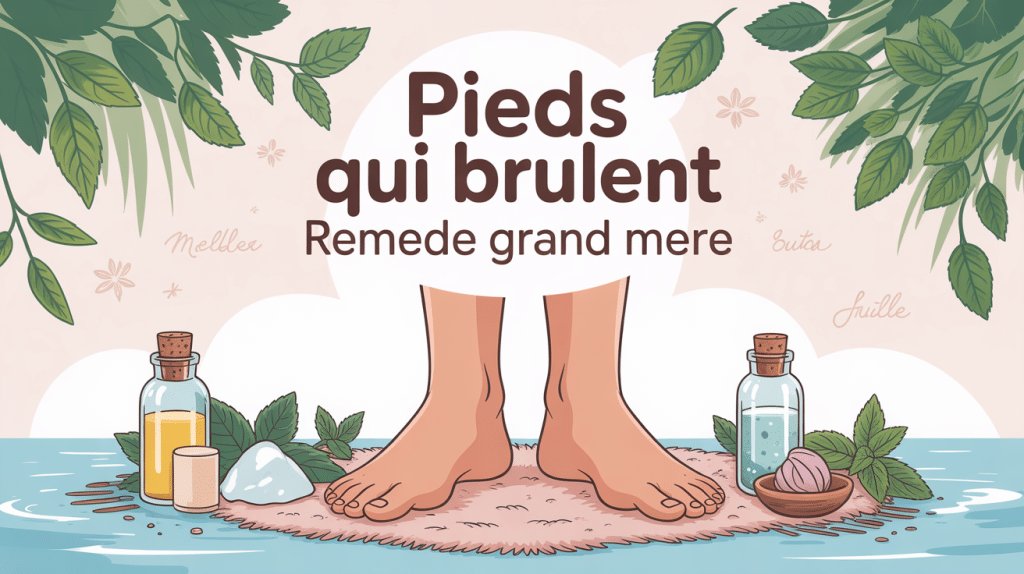 Pied qui brûle remède de grand-mère, illustration relaxante