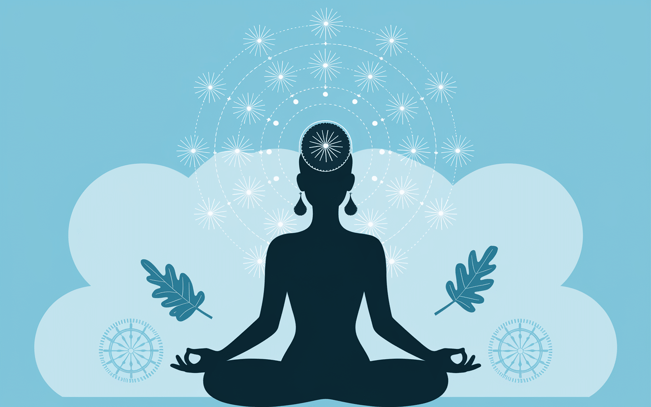 Piercing conch bienfaits illustration détente méditation