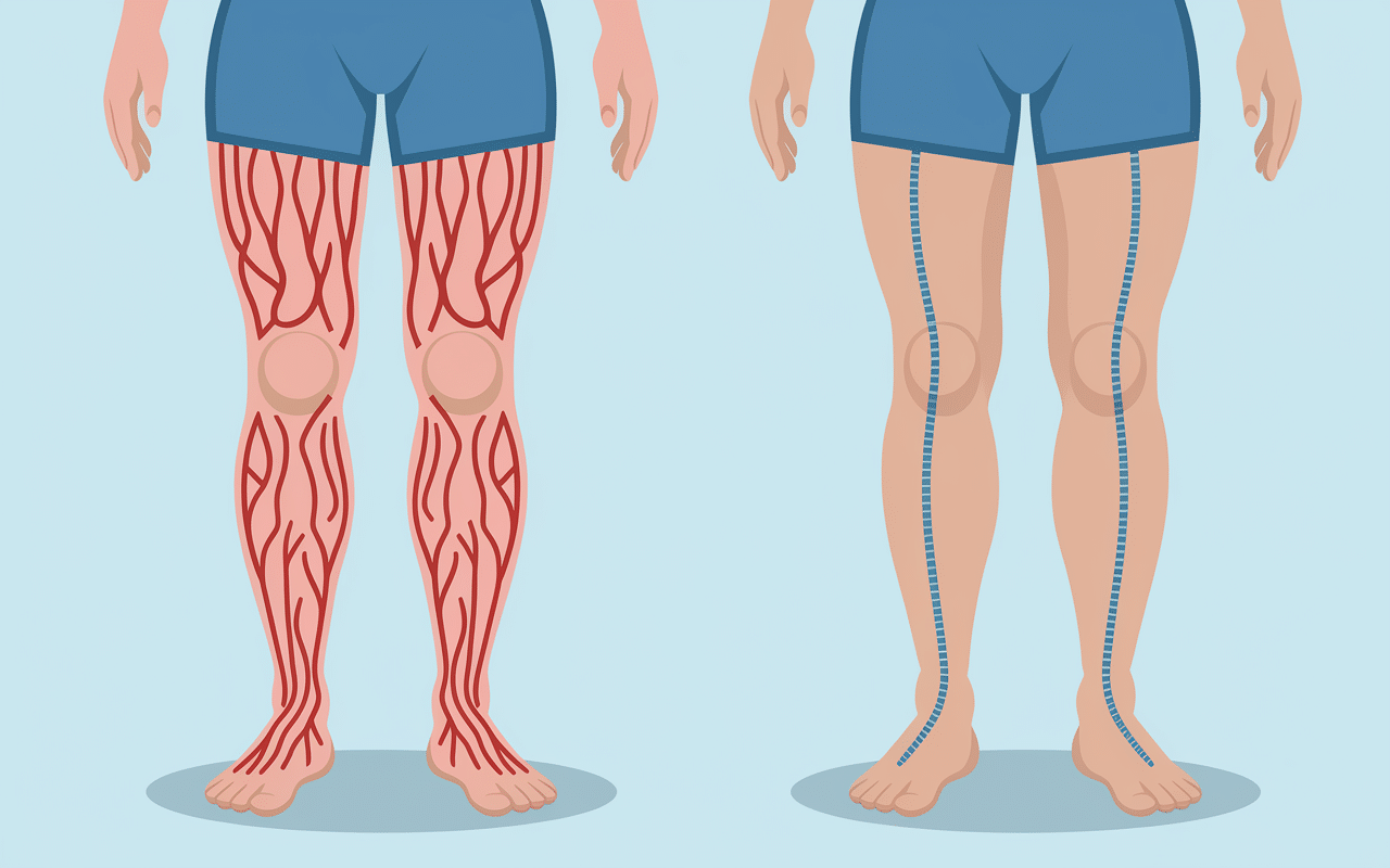 Comparaison pressothérapie avant après résultats jambes visuels