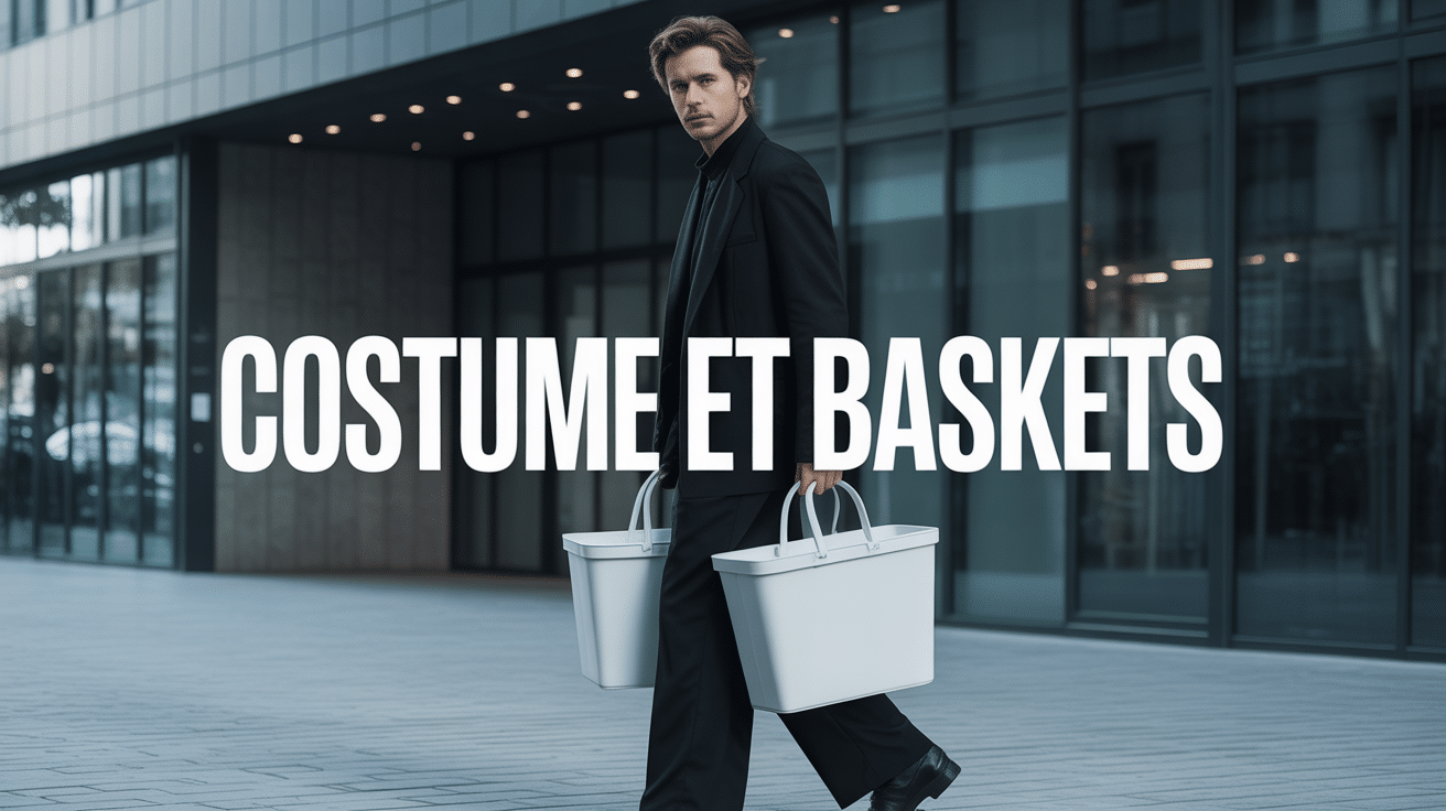 Homme en costume baskets blanches quelle basket avec un costume