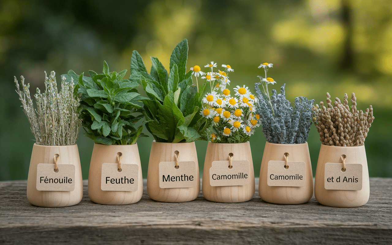 quelle tisane pour évacuer les gaz plantes fenouil menthe camomille