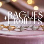 Bague ring with stars sur velours en lumière douce