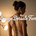 tatouage dorsale femme motif floral delicate