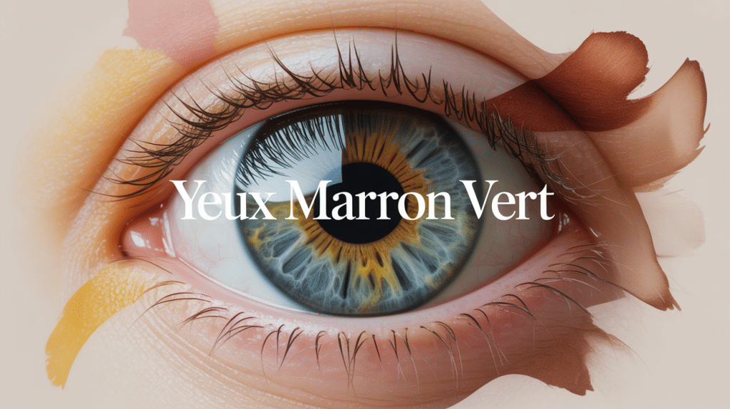 Gros plan œil yeux marron vert reflets dorés