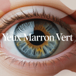 Gros plan œil yeux marron vert reflets dorés